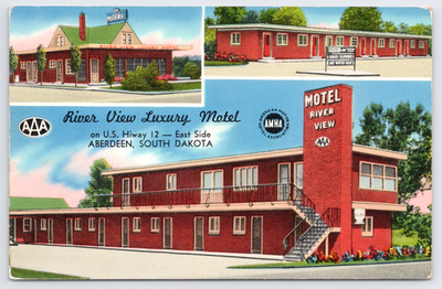 #ad #ad River View Luxury Motel Aberdeen South Dakota Postcard #1241 $8.99