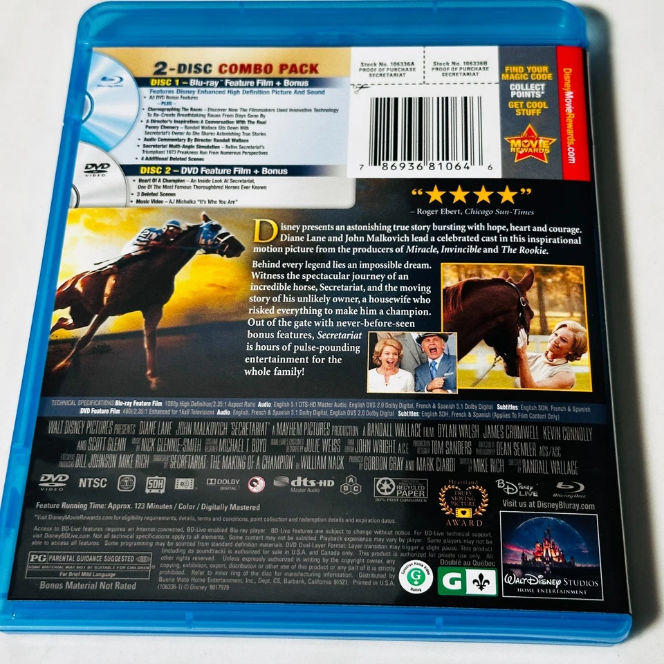 Secretariat - Blu-Ray - Diane Lane - John Malkovich - Disney Foto 3 de 4
