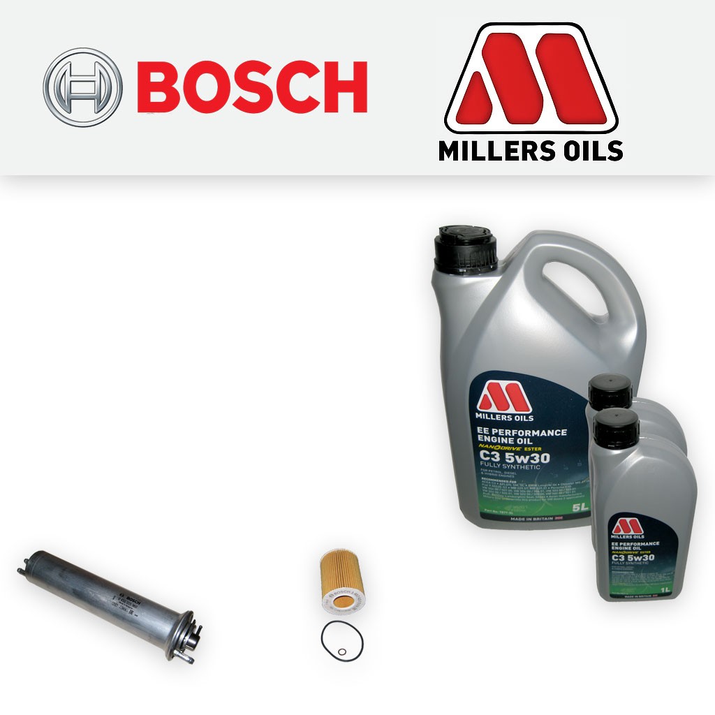 SERVICE KIT for BMW 5 SERIES (E39) 530i OIL FUEL FILTER +5w30 EE OIL (2000-2003)