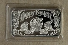 "HAPPY EASTER" CCM CALIFORNIA CROWN 1 TROY OUNCE .999 FINE SILVER BAR