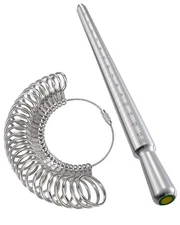 Ring Sizer Measuring Tool Set, Metal Ring Guage for Ring Measurer, Integrated