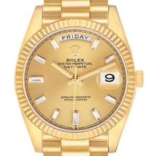 Rolex President Day-Date 40 Yellow Gold Diamond Mens Watch 228238 Box Card