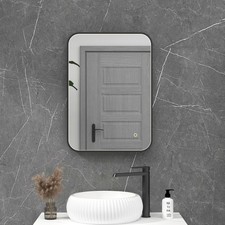 Luxor Bathroom Mirror Matt Black Framed Within Frame LED Rectangular