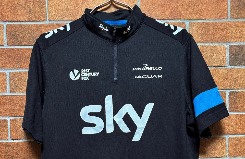 RAPHA SKY TEAM CYCLING BIKE JERSEY SHIRT BLACK PINARELLO JAGUAR FOX SIZE L - Image 2 of 4