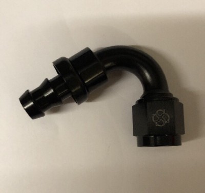 C48 -10 AN 10 AN 120° Push-On Hose End fittings Push Lock Aluminum Black