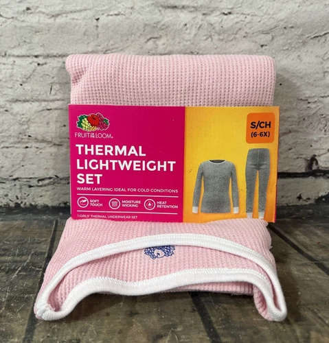 Fruit Of The Loom Girls Sz S/CH  Thermal Lightweight Base Layer Moisture Wicking