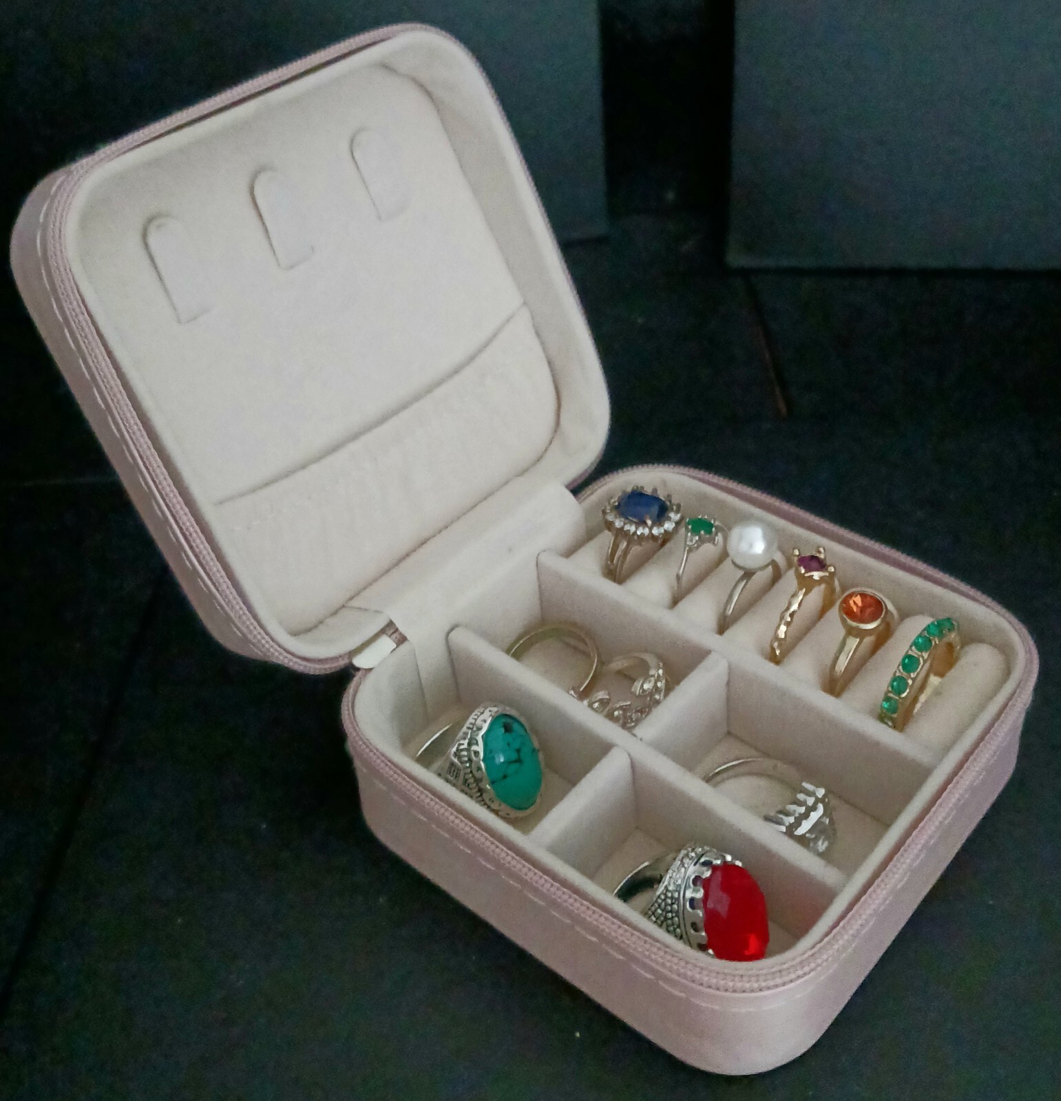 Vintage Costume Jewellery Rings & Ring Box 942 eBay