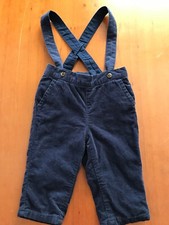 Janie and Jack Blue Corduroy Lined Pants With Suspenders - 3-6 Months