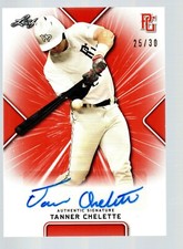 2021 Leaf Perfect Game Showcase Autographs Orange #BATC1 Tanner Chelette 25/30
