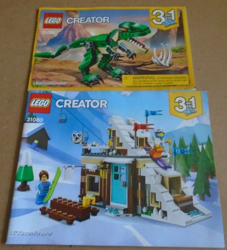 LEGO Creator 3 in 1 Build MANUALS #31058 /# 31080 INSTRUCTIONS