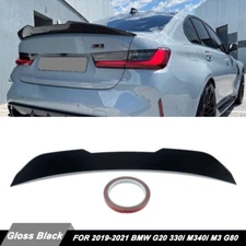 GLOSSY BLACK PSM STYLE TRUNK LID SPOILER FOR 2018-2024 BMW G20 330i M340i G80 M3