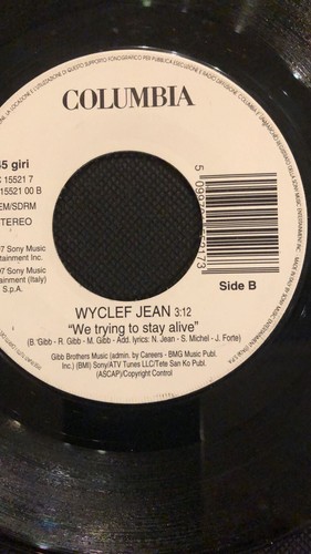 45 Giri 7" J.B. WILL SMITH Men In Black WYCLEF JEAN We Trying To Stay Alive - Foto 2 di 2