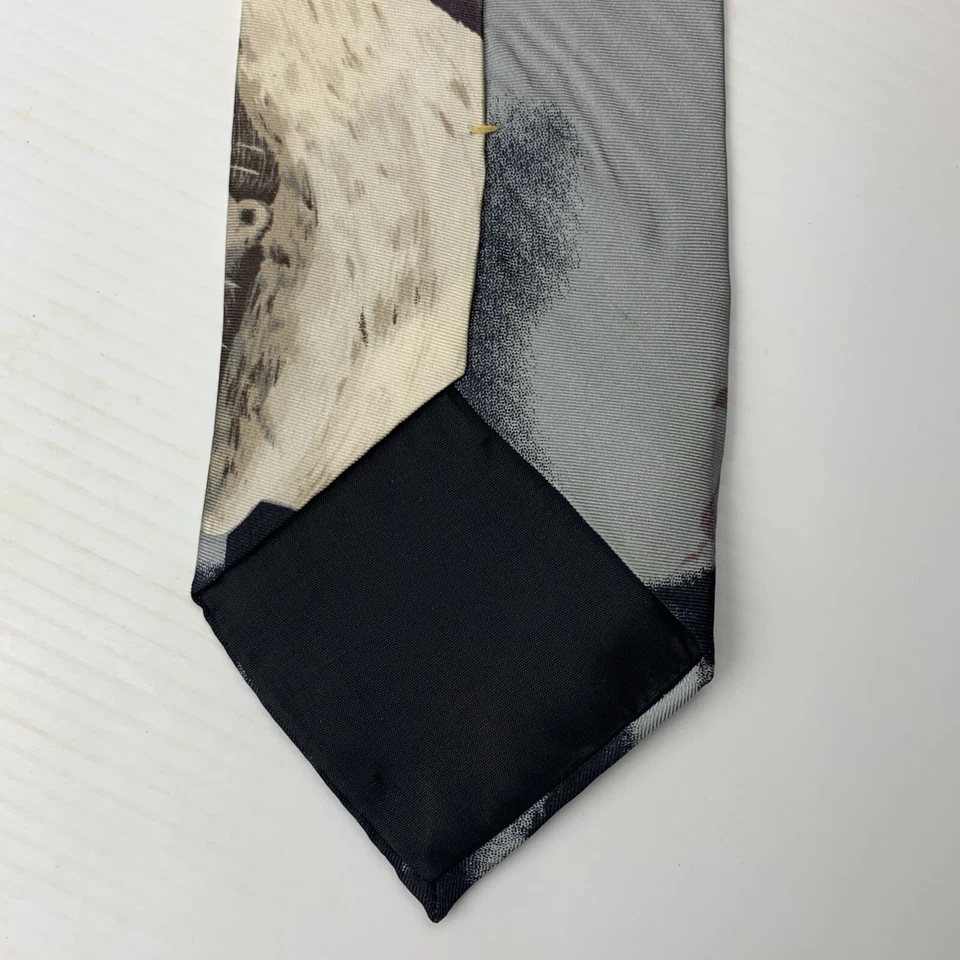 Corbata de seda 417 VAN HEUSEN para hombre talla 3,75 x 57,5 negro gris blanco osos polares corbata Foto 3 de 4