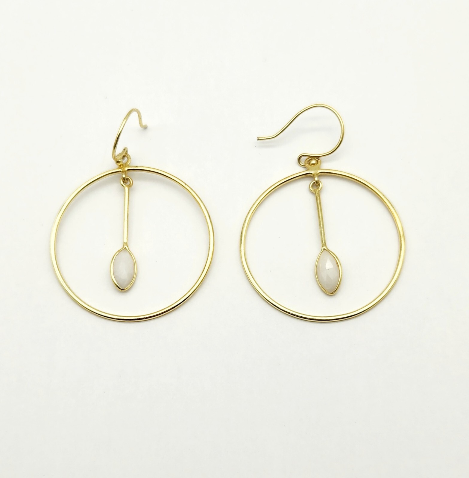 Gold Overlay Solid Sterling Silver White Stone In… - image 1