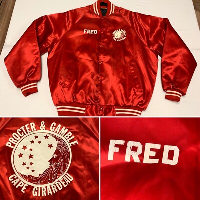 Vintage Procter and Gamble Red Nylon Jacket Size XL Cape Girardeau Missouri Rare