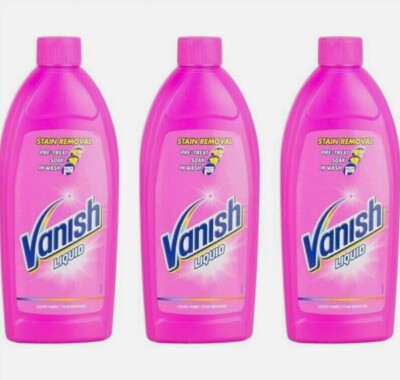 3 X VANISH LIQUID 450ml PRE TREAT SOAKING IN WASH FABRIC STAIN REMOVER LAUNDRY