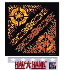USA MADE US FIRE DEPT Fireman FLAMES BANDANA HEAD Skull WRAP HANKY Scarf Scarve