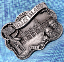Ellis Island Belt Buckle 100 Years of US Immigration  LE Vtg 90s BOA  .MMR849