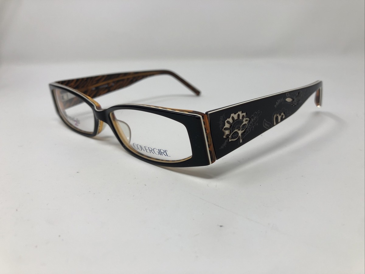 CoverGirl Women\'s Eyeglasses Frame Black Orange‎ CG0416 53-15-140 H6722 COVERGIRL Eyeglasses Frames CG0416 50 53-15-140 Dark Brown  main image 2