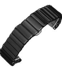 Ceramic Watch Band 22mm BLACK Deployant Clasp