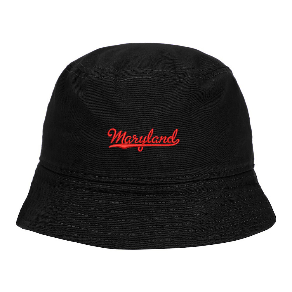 Bucket Hat for Men&Women Maryland - MD Embroidered Washed Cotton Beach Sun Hats