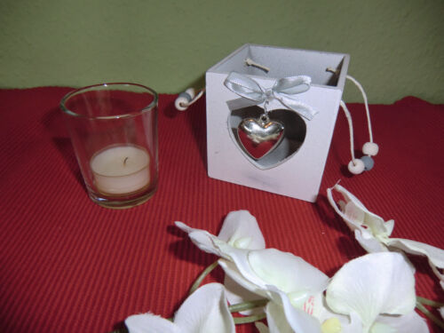 Boltze Teelichthalter  / Windlicht weiß Holz  f. z.b. Partylite Teelichter Neu - Bild 1 von 2
