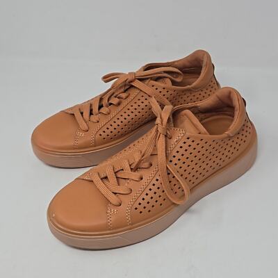 Ecco Street Tray Perforated Sneakers Camel Color Women's Size 5-5.5