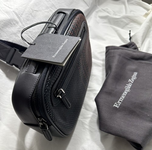 $1695, nuevo con etiquetas bolsa de viaje tela de pellets Zegna, bandolera - Imagen 10 de 24
