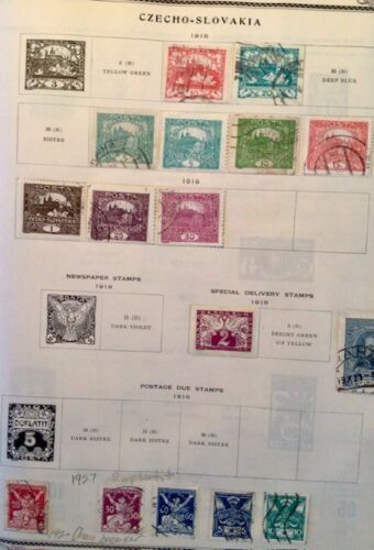 Lotto 1918-1927 francobolli Cecoslovacchia da 100 anni album internazionale junior 15 - Foto 1 di 4