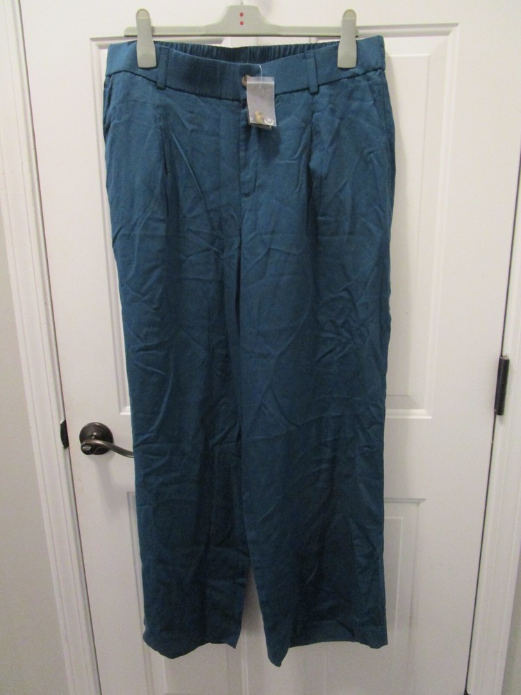 TORRID Wide Leg High-Rise Linen Blend Pants in Legion Blue NWT