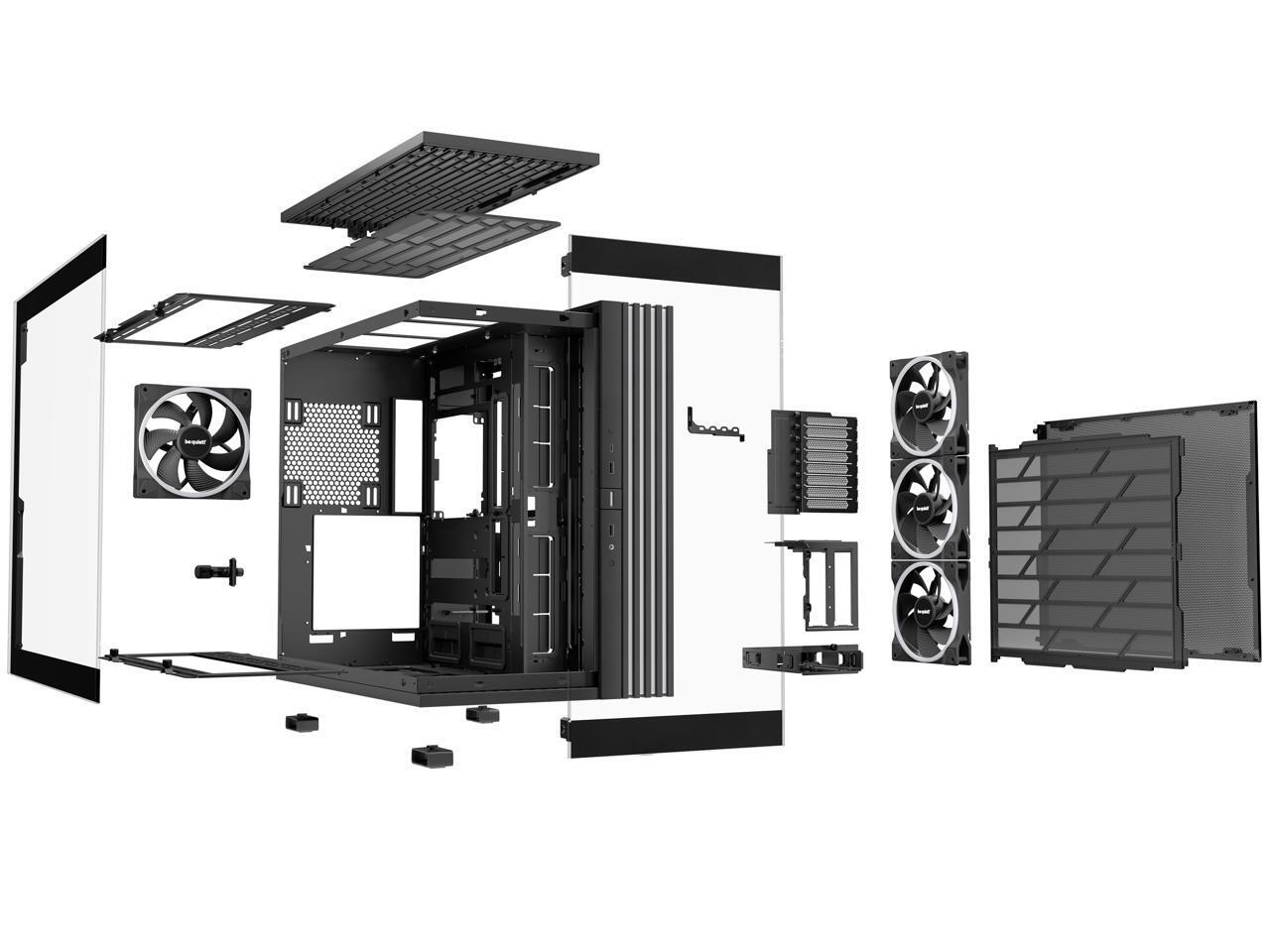 соблюдайте тишину ЛЕГКАЯ ОСНОВА 900 FX Black ABS Сталь закаленное стекло ATX Full Tower Ca