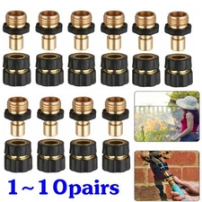 Garden Hose 3/4'' Quick Connect Water Hose Fit Brass Female Male Connector Set