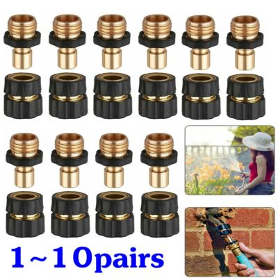 #ad #ad Garden Hose 3 4#x27;#x27; Quick Connect Water Hose Fit Brass Female Male Connector Set $17.36