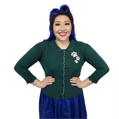 Banned Retro Paw Print Cardigan in 