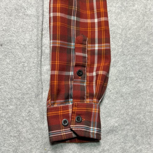 Marmot Shirt Mens Small Red Orange Plaid Button Up Polyester Wool Blend Outdoor - Picture 9 of 11
