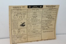 1949 OLDSMOBILE SIX CYLINDER TUNE UP CHART  W/ DIAGRAMS   CANADA