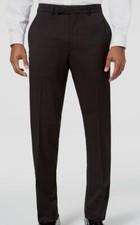 Kenneth Cole Men's Black Slim-Fit Textured Tuxedo Suit Pants Size 36W