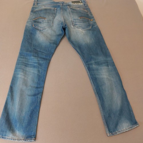 Pantalones de mezclilla G Star Raw Attacc para hombre 34 x 32 rectos desgastados botón mosca azul *DEFECTO* - Imagen 12 de 18