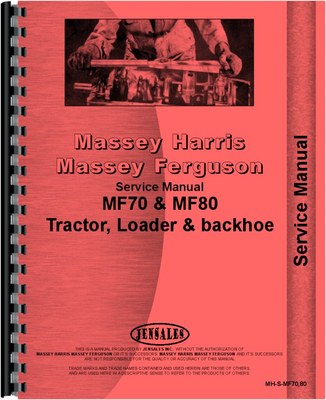 Massey Ferguson 70 80  Industrial Tractor Service Manual (MH-S-MF70,80)