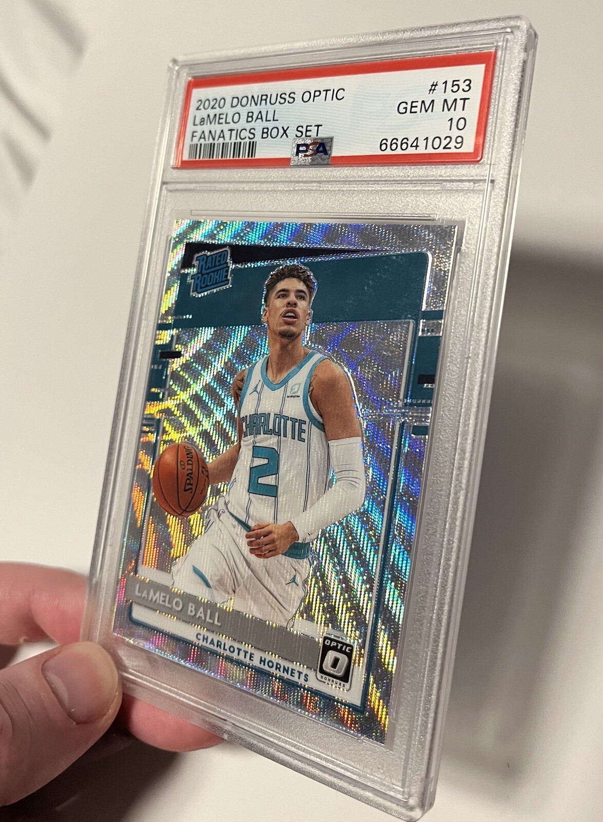 🔥2020 Donruss Optic LAMELO BALL FANATICS BOX SET HORNETS RC #153 PSA 10🔥