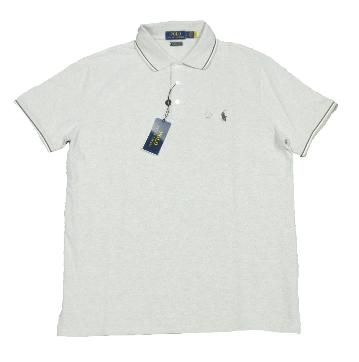 Polo Ralph Lauren Men s Dune Tan Tipped Custom Slim Fit Stretch Mesh Polo Shirt