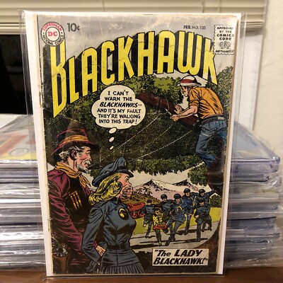 BLACKHAWK #133 1959 DC COMICS KEY COPY! 1ST LADY BLACKHAWK! Very Good Condition