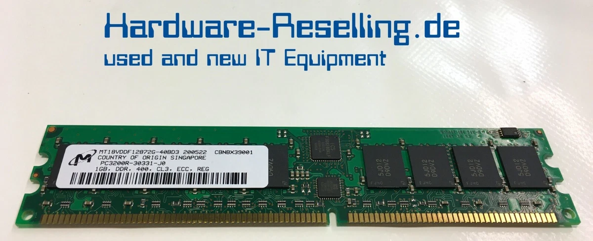 HP Server RAM 1GB DDR1 400 ECC REG PC3200R 30331 J0 373029 551