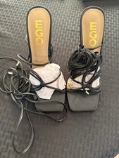 Strappy Heel/Sandals - black, size 6 - NEW