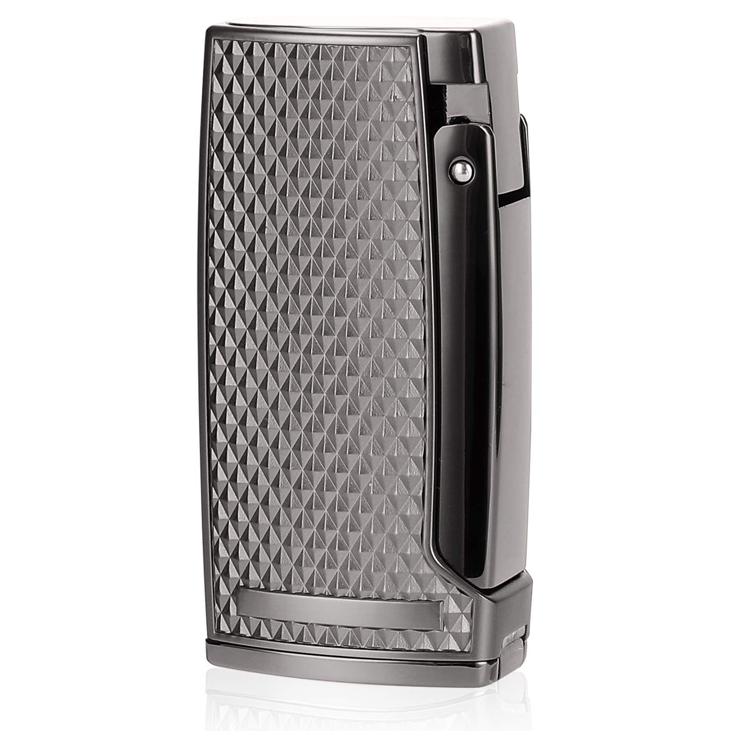 , 3 Jet Flame Butane Lighter With Punch Silver
