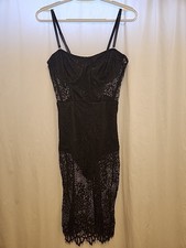 Forever 21 Black Lace Bodysuit Dress