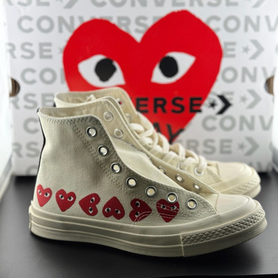 Converse Chuck Taylor All Star 70 Hi CDG PLAY Mult Heart White Sz 4M