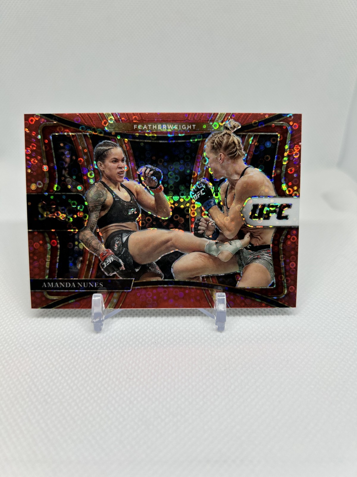 Amanda Nunes 2021 Panini Select UFC Premier Level Red Disco Prizm /199 #152