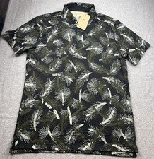 Nike Golf Tour Dri Fit Polo Shirt Pines Print Black/Green FQ0402-325 Size M NWT