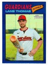 2026 Topps Heritage #285 Lane Thomas Chrome Blue Refractor - 050/150